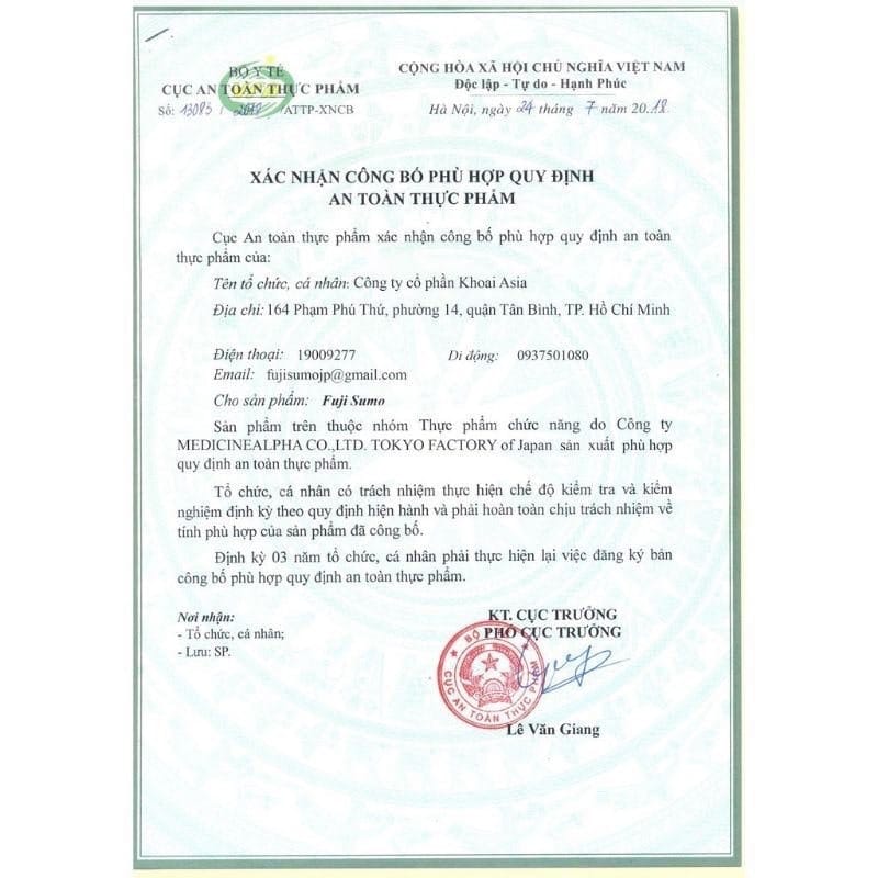 giấy phép fuji sumo