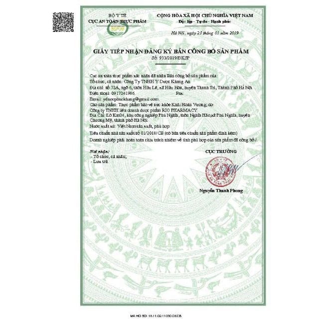 giấy phép hải hoàn vương