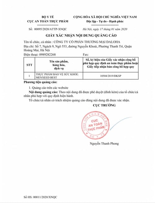 giấy phép menxeed best