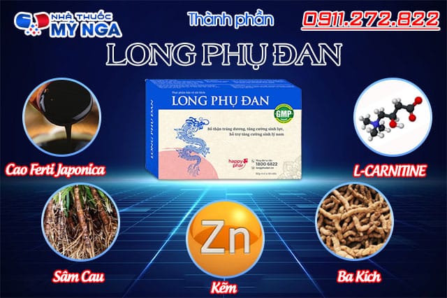 thành phần có trong sản phẩm long phụ đan