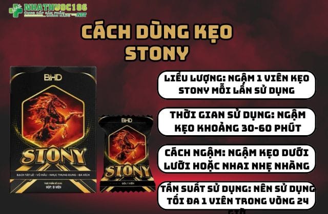 kẹo stony cách sử dụng